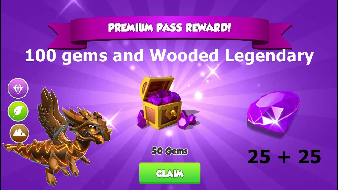 100 gems and Wooded Warrior Dragon-Dragon Mania Legends | Season Pass 26 | DML