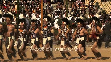 Khiamniungan cultural troupe performing at Naga Heritage village