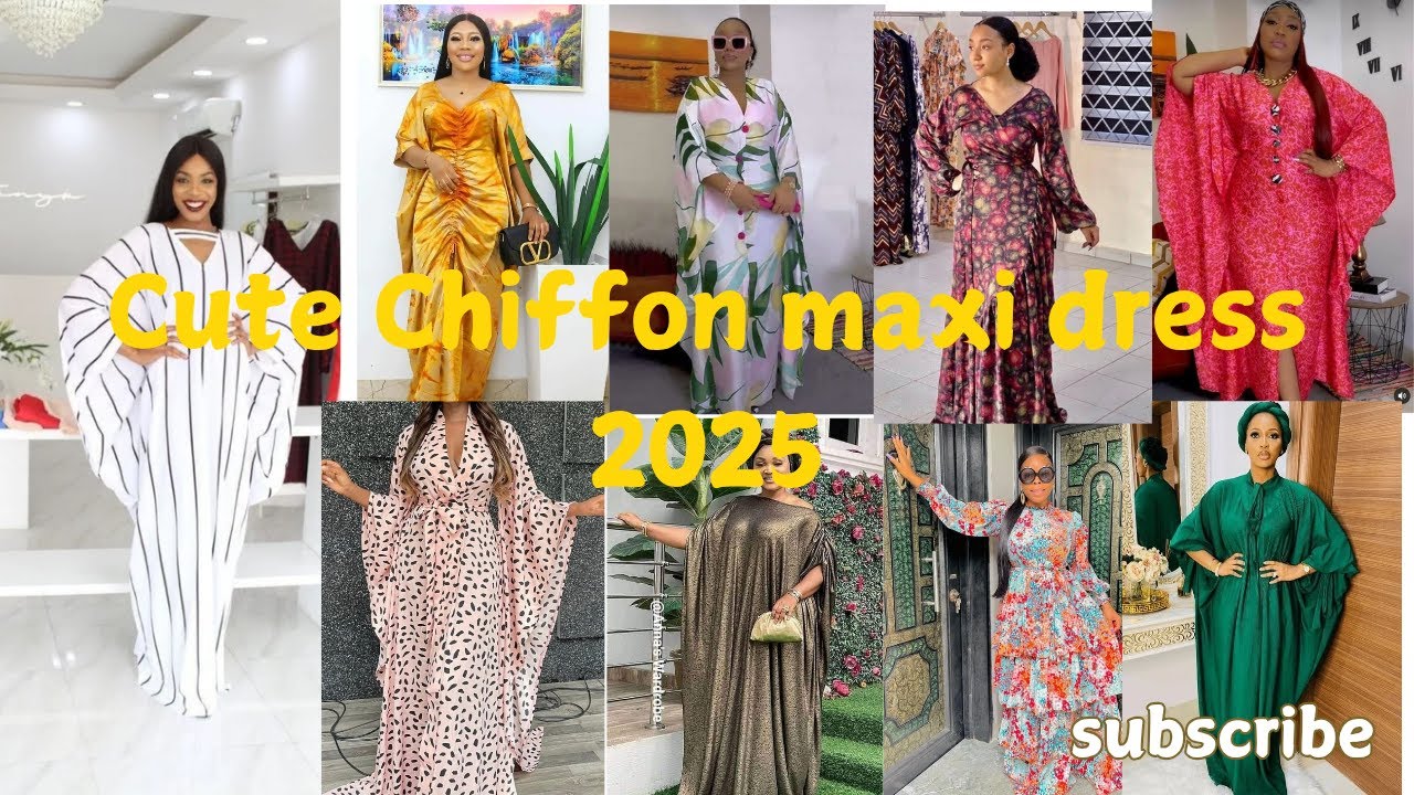 Милые стили платьев из шифона «бубу» 2025 года | новейшие модели платьев из материалов 