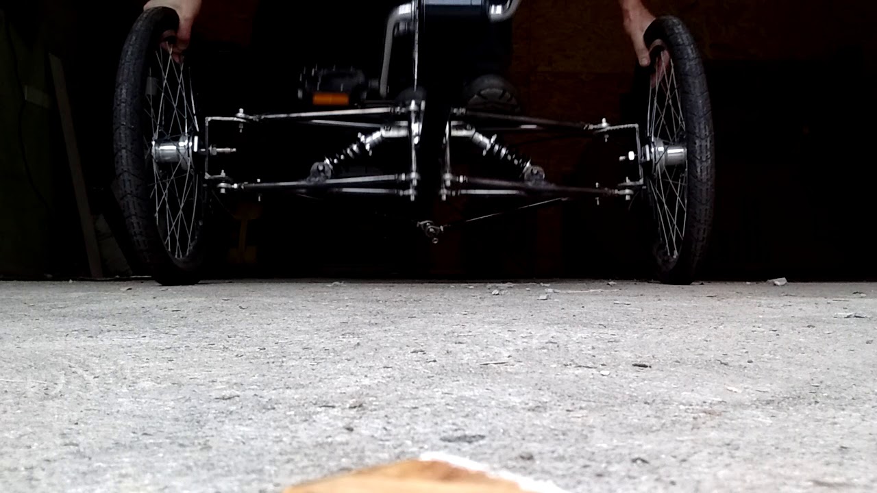 Tadpole trike front suspension test YouTube