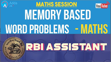 RBI Assistant Memory Based Word Problems | Maths |  RBI Assistant Mains Memory Based Paper 2017