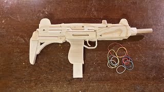 How to make a VERY EASY Full auto UZI [Rubberband Gun] - Free templates