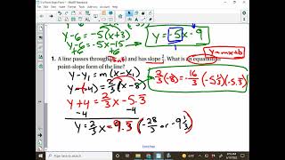 5-4 Point Slope Form