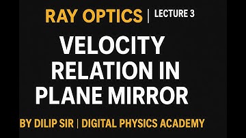 Lecture 3: Relation Between Velocity of Object and Velocity of Image in Plane Mirror | Ray Optics.