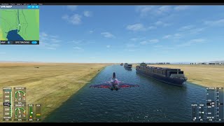 Low pass flight trough Suez Channel and Watching the Traffic Jam - Microsoft Flight Simulator 2020 screenshot 4
