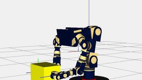 Dual-Arm Robot Picking Heavy Object Simulation
