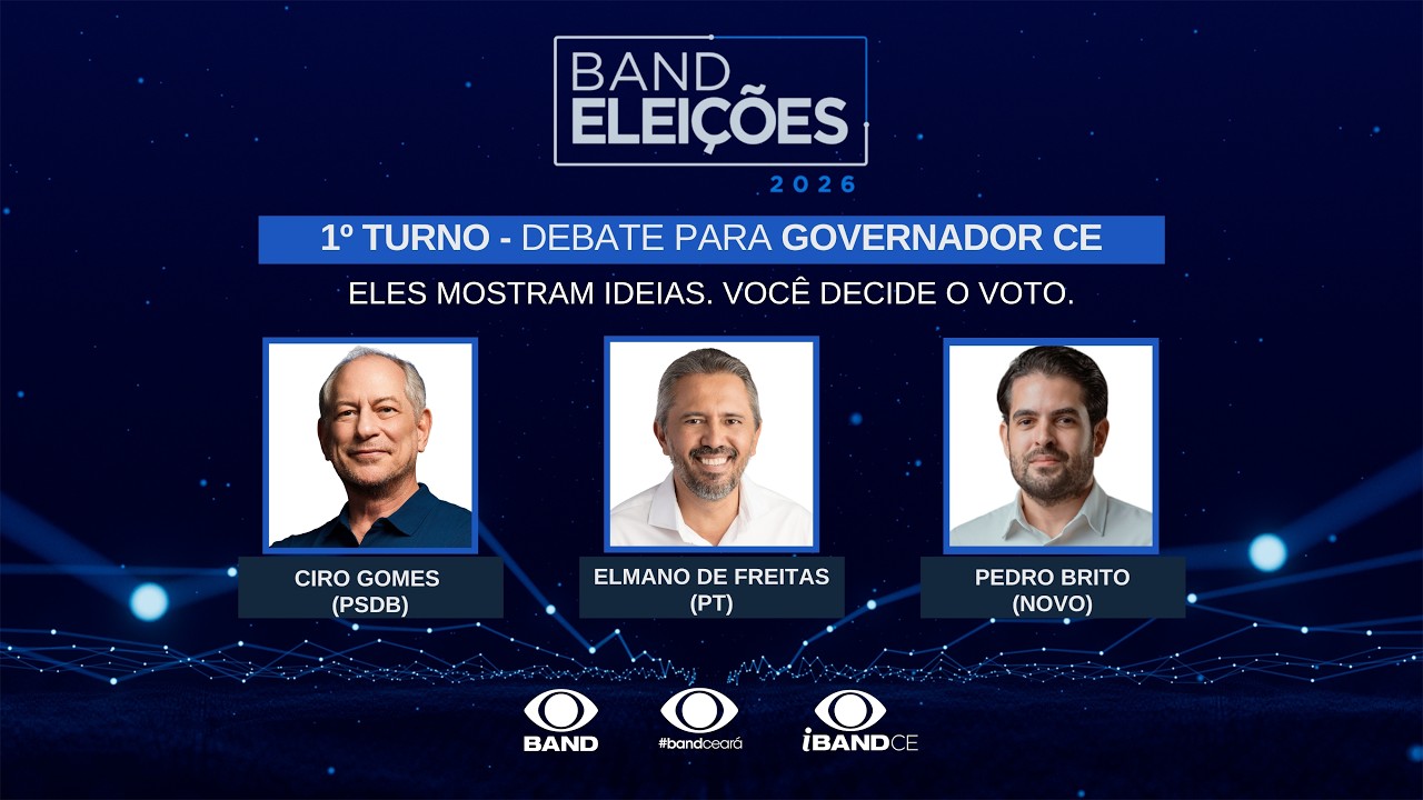 AO VIVO | Debate para o Governo do Ceará | Band Ceará 09/08/26