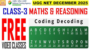 Coding decoding class 3 unit 5 maths ugc net december 2025 Paper 1 free classes