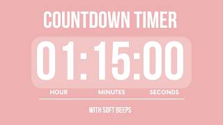 1 HOUR 15 MINUTE COUNTDOWN TIMER ⏳ WITH SOFT ALARMS 🌸🌼