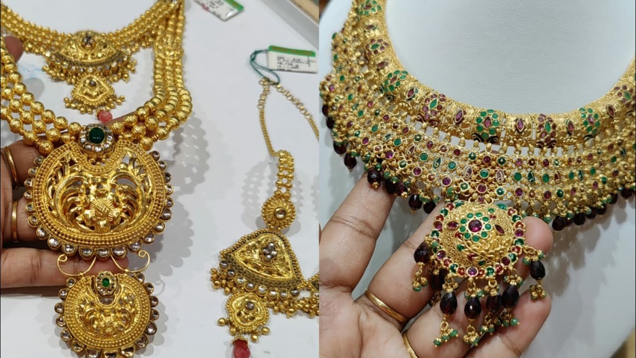 Wedding Jewels Necklace & Haram with Price, Mustafa Gold Mart Wedding