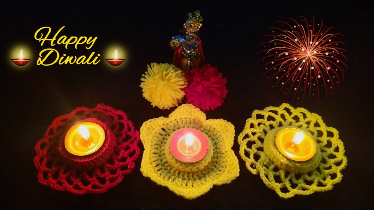 diwali special candle holderdiwali craftdiycrochetmalayalamenglish