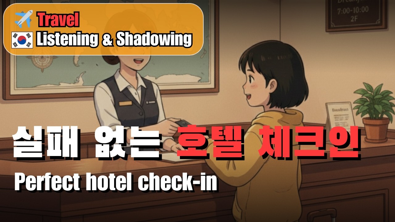 (✈️ Beginner) Korean Listening & Shadowing | Perfect hotel check-in