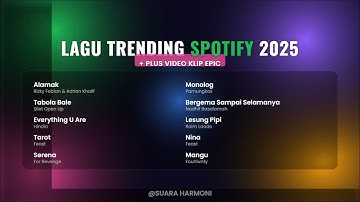 Lagu Trending Spotify 2025 ( Alamak,Monolog, Tabola Bale dsb)