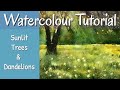 Atmospheric Watercolour Landscape Painting Tutorial + Dandelions