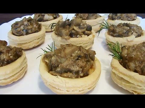 Видео рецепт Волованы с грибами