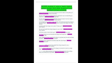 NCCER module 6 intro to basic rigging Latest Update Questions and Verified Correct Answers