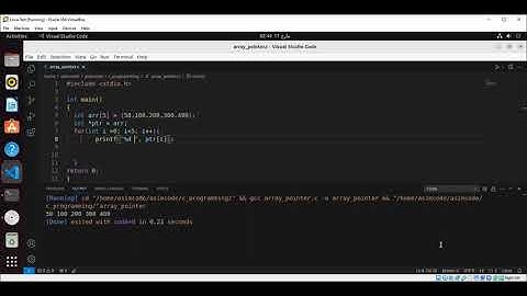 How to print array elements using pointer in c