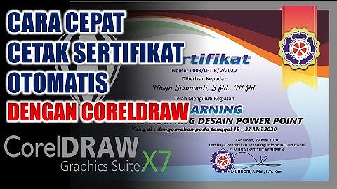 Cara Cetak Sertifikat Menggunakan Print Merge CorelDraw