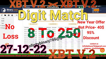 No Loss Digit Match Bot || Binary.com || Binary Bot || 27-12-22
