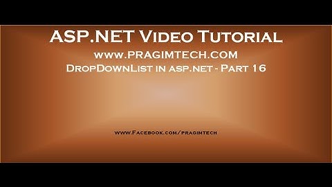 Dropdownlist in asp.net   Part 16