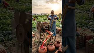 पुराने ट्रैक्टर फैन से तरबूज का जूस निकालने की मशीन Desi Watermelon Juice Machine Viral #desijugaad
