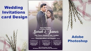 Wedding Invitation Card Design Tutorial | Adobe Photoshop