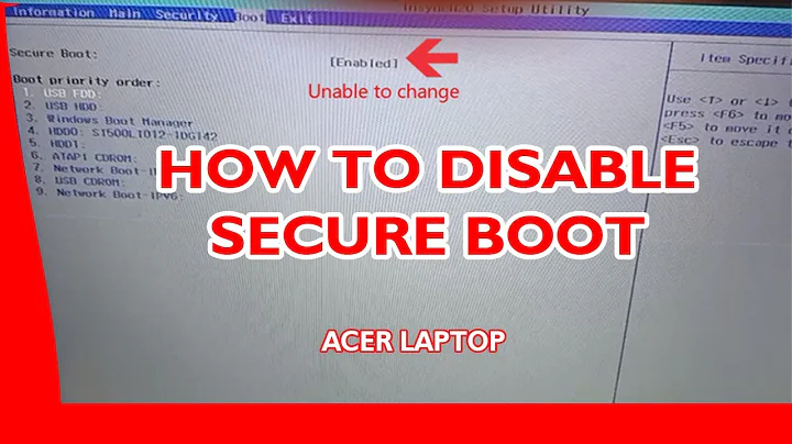 HOW TO DISABLE SECURE BOOT│ACER LAPTOP