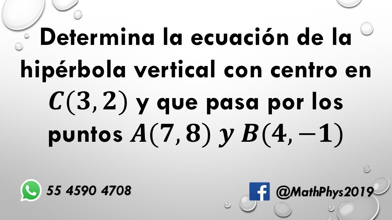 Ecuación de la hipérbola con centro C(3,2) y que pasa por dos puntos
