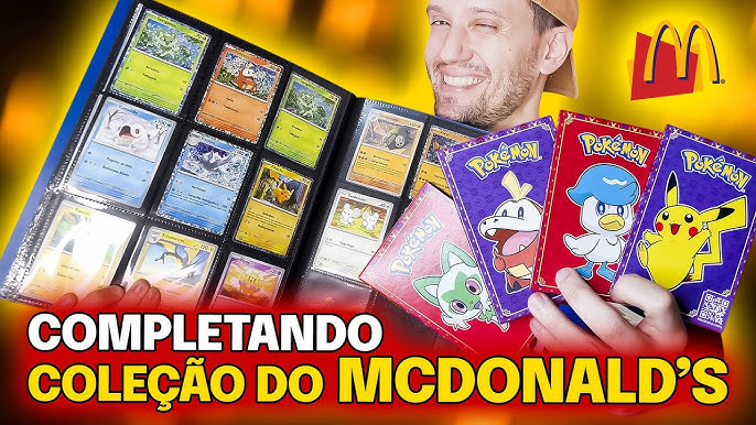 Abrimos R$ 60,00 em cartas pokémon McDonald's. Saiu Pikachu