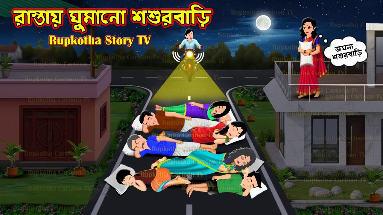 রাস্তায় ঘুমানো শশুরবাড়ি Rastai Ghumano Shosurbari | Cartoon Bangla Cartoon | Rupkotha Golpo TV
