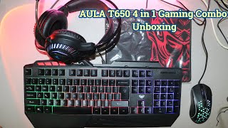 AULA T650 4 in 1 Gaming Combo Unboxing
Aula T650 RGB Gaming Keyboard, Mouse, Mousepad, And Headphone Combo 4 In 1 Gaming Set Unboxing AULA T650 4 in 1 Gaming Combo Unboxing