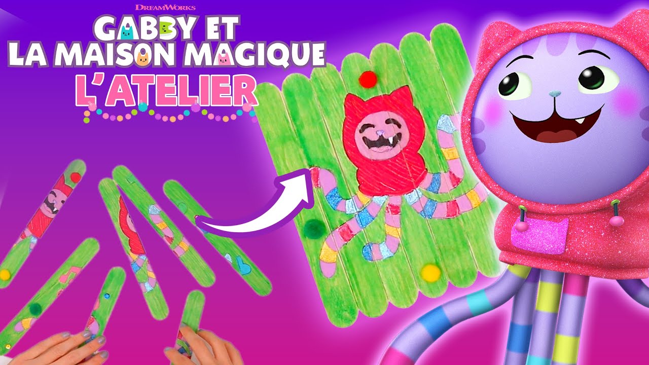 Crée ton propre puzzle de DJ Miaou avec des bâtonnets! 🧩 | GABBY ET LA MAISON MAGIQUE: L'ATELIER