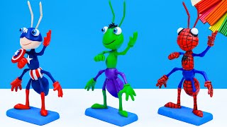 DIY Ants mod superheroes Spider-man, Hulk, Captain America with Clay | Polymer Clay Tutorial screenshot 2