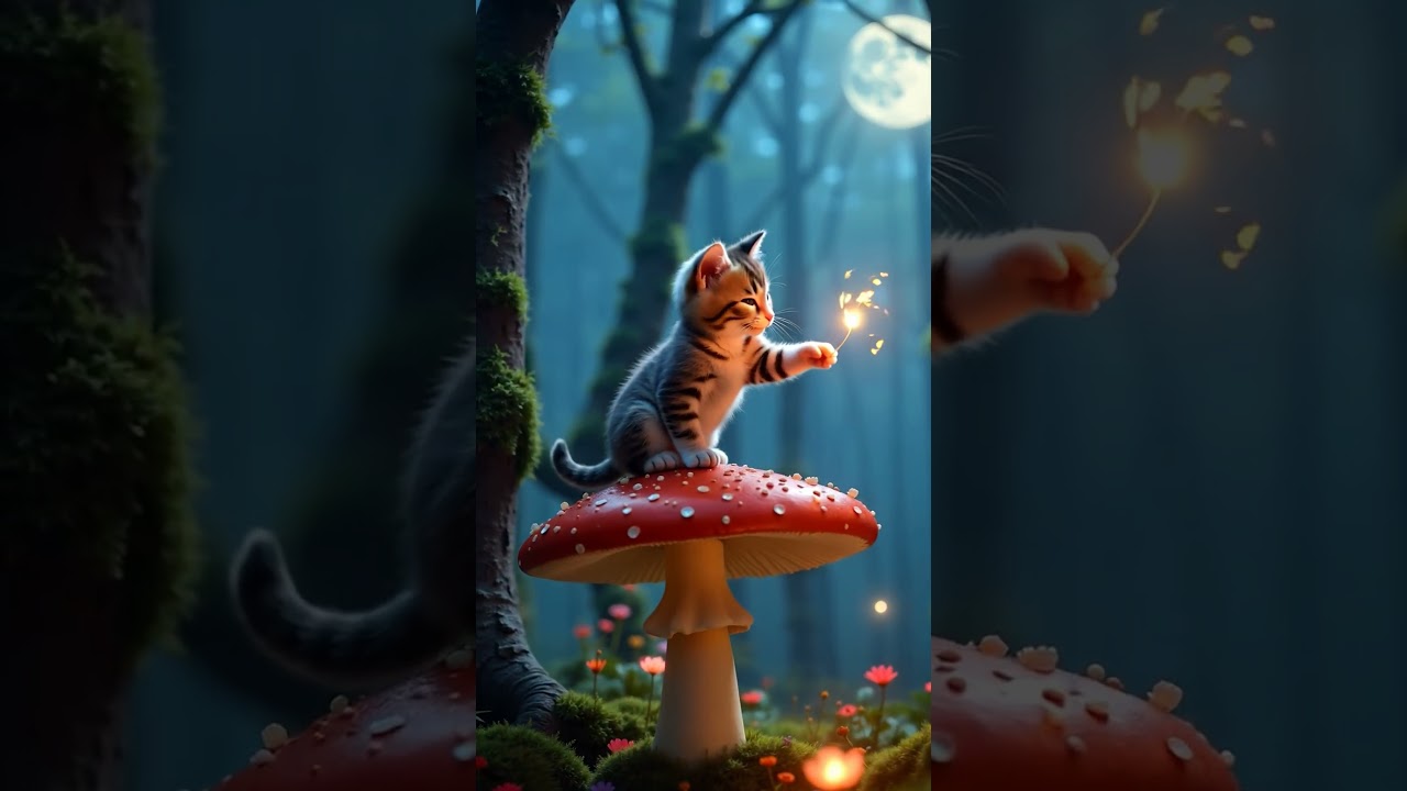 Magical Kitten Adventure in an Enchanted Forest ✨