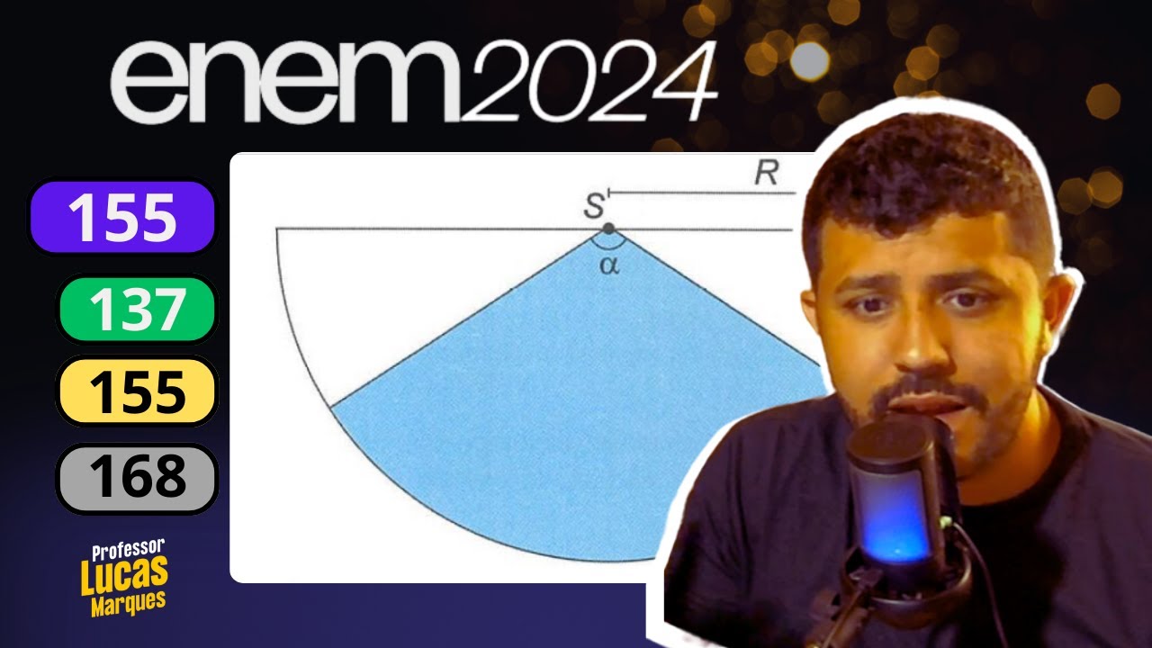Questão 155 - Caderno Azul | Área de setor Circular| ENEM 2024 MATEMÁTICA