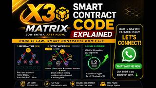 Famous X3 Matrix Smart Contract Code Explained | How Level 2 Unlocks with 6 Positions Wealth