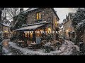 The Café at the Quiet Winter Corner | Snowy Village Ambience | Relaxing Piano & Violin