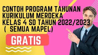 Example of Grade 4 Merdeka Curriculum Annual Program for Elementary School Semester 1 Academic Ye...