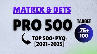 Matrix & Determinants - Trace of AA' | PRO 500 (500 Most Important PYQs) - JEE 2026