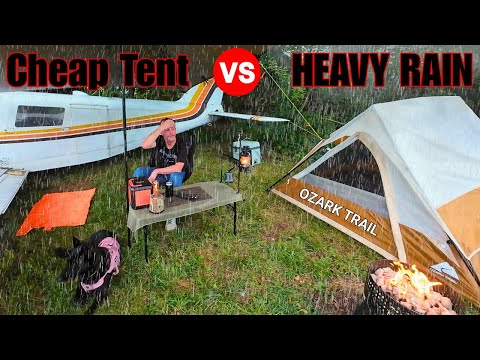 HEAVY RAIN Hits HARD Tent Camping With My Dog