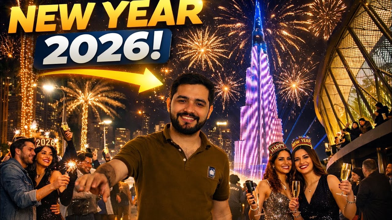 New Year 2026 in Dubai 🎆 | Burj Khalifa Fireworks & Crazy Crowd