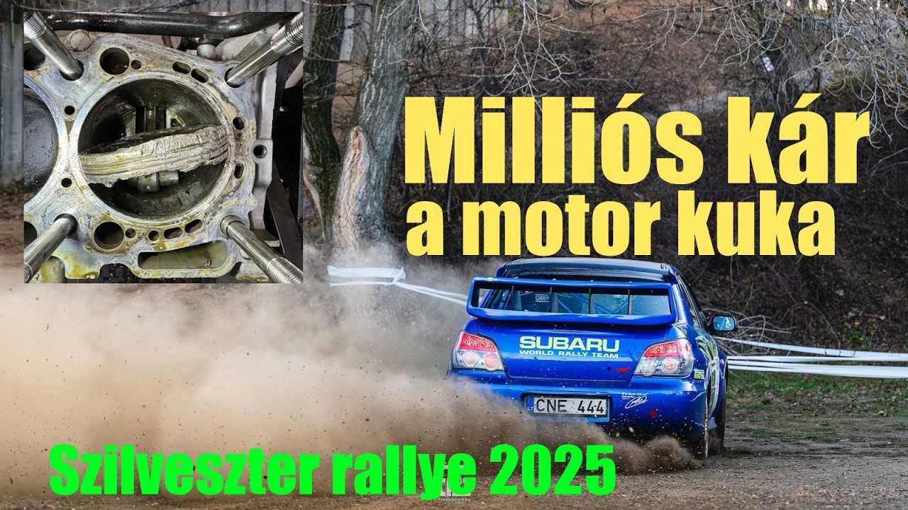 Felrobbant a rallye autó motorja