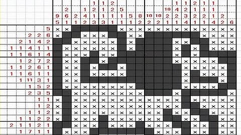Picross（Logic puzzle）playing with Excel sheet No13