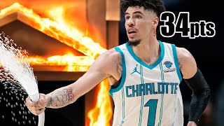 LaMelo Trying to Save The Hornets (34 points vs. Wizards)