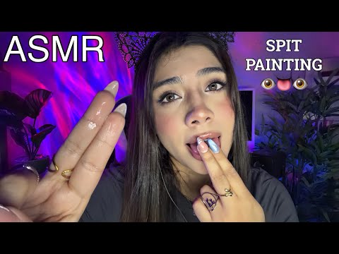 ASMR ESPAÑOL / SPIT PAINTING INTENSO SIN MAQUILLAJE + BABITA EXTREMA y HÚMEDA