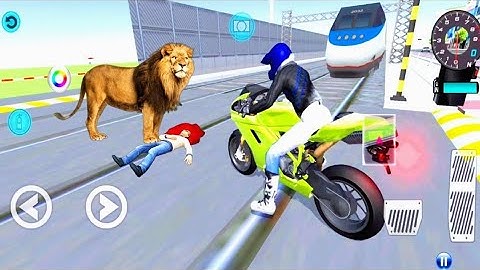 Motorcycle Vs Bullet Train in 3D Driving class Android iOS gameplay