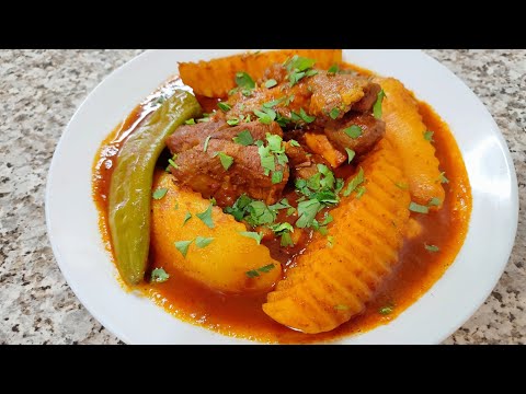 مرقة بطاطا تونسية بالعلوش بطريقة بسيطة بنة على بنة Mar9et Batata