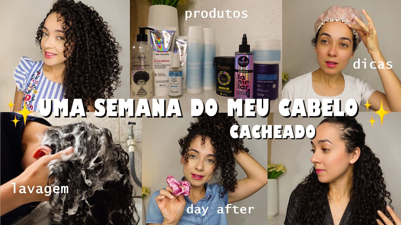 UMA SEMANA DO MEU CABELO CACHEADO USANDO PRODUTOS CAROS -  Lavagem, day after, penteados |Oeslanhiny