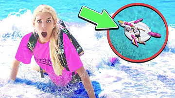 i WOKE UP in the OCEAN on an ABANDONED inflatable Unicorn! (trapped overnight in the water)