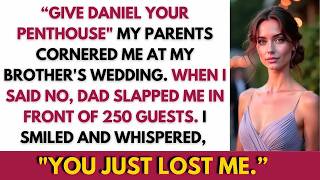 At My Brother’s Wedding, My Parents Demanded My Penthouse — Dad Slapped Me in Front of Everyone